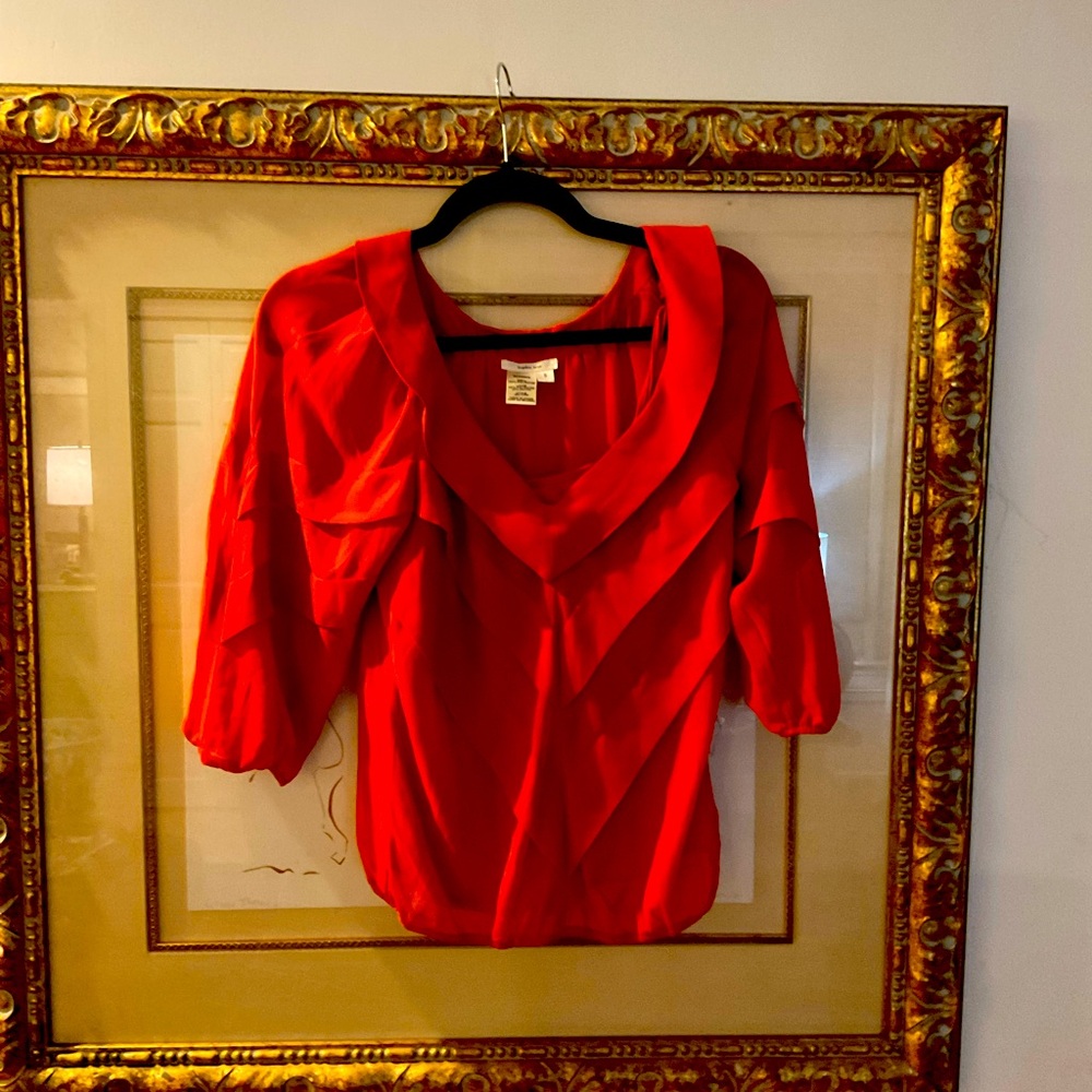 Silk blouse with ruffles